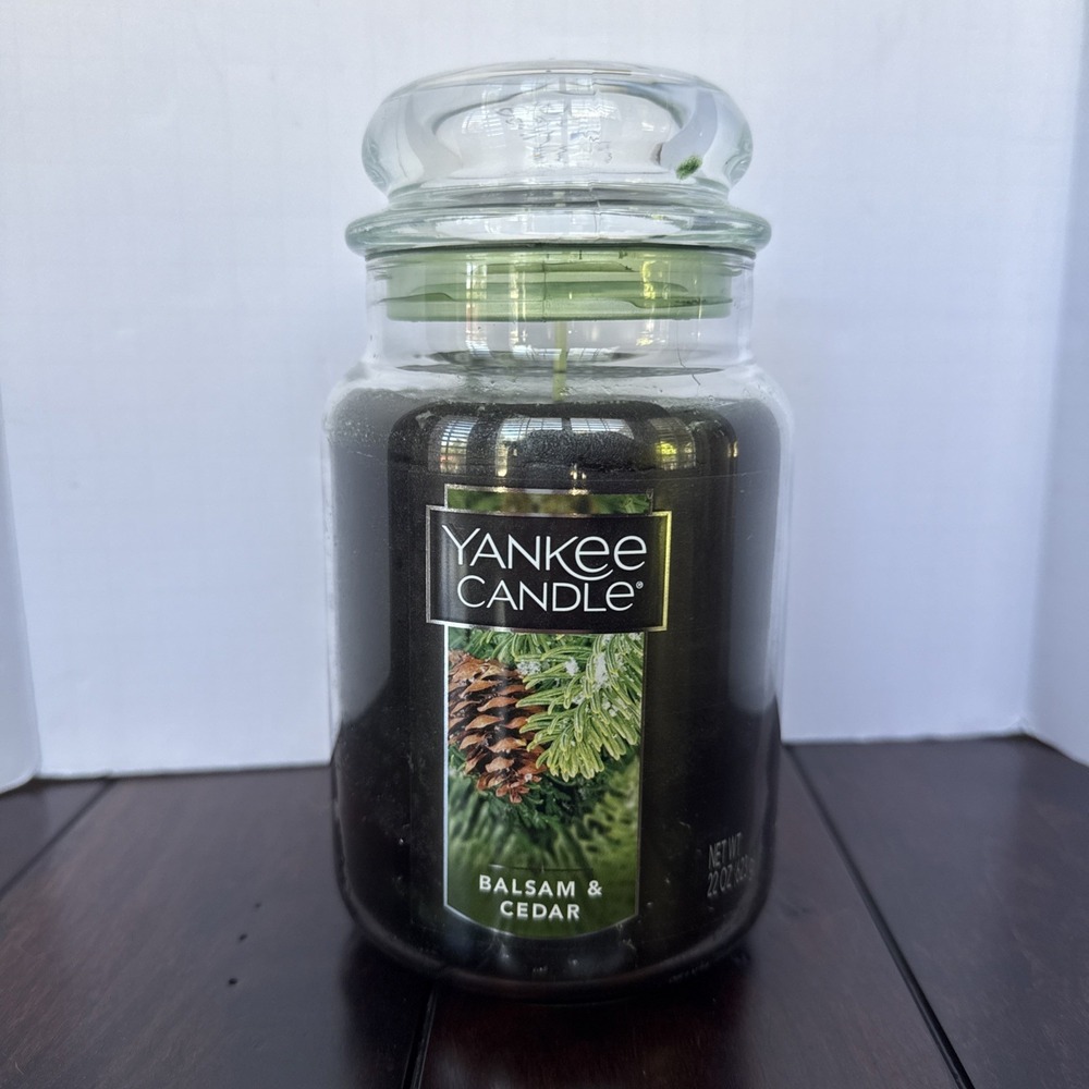 Yankee Candle BALSAM and CEDAR Christmas Winter Holiday Large 22 oz Last One